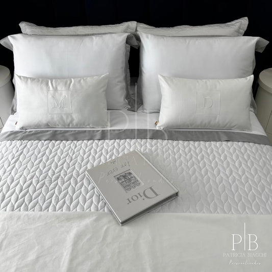 Peseira Dupla Veludo Branco