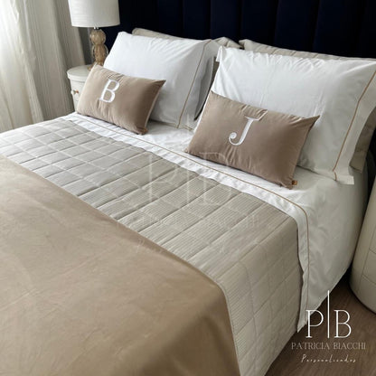 Peseira Dupla Veludo Caramelo