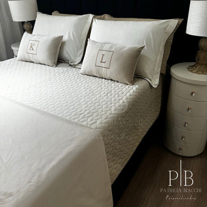 Peseira Dupla Veludo Bege