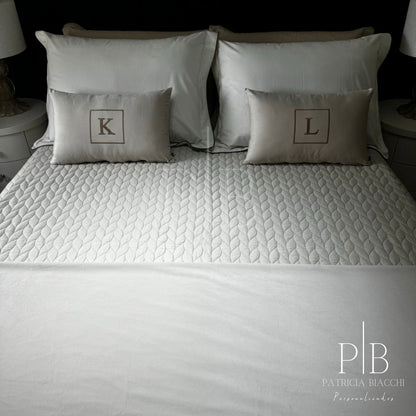 Peseira Dupla Veludo Bege