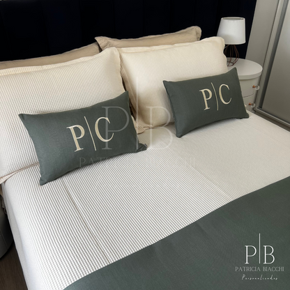 Peseira Dupla Linho Verde