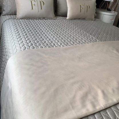 Peseira Dupla Veludo Bege